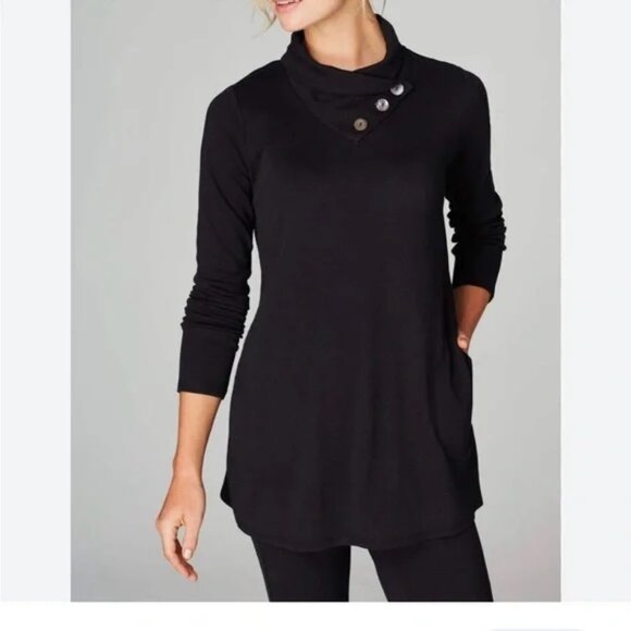 J. Jill Pure Jill Drape Neck Button Shoulder Tunic Top Staple Womens Size 2X - Picture 1 of 7